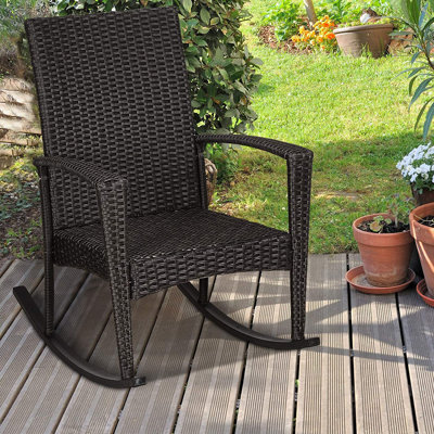 Viveka PE Rattan Garden Rocking Chair with Cushion 160 KG Grey