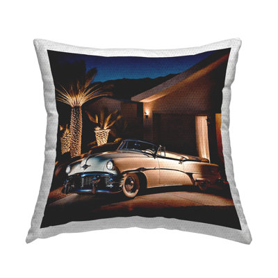 Miami Wheels Classic Car Outdoor Printed Pillow by Noah Bay