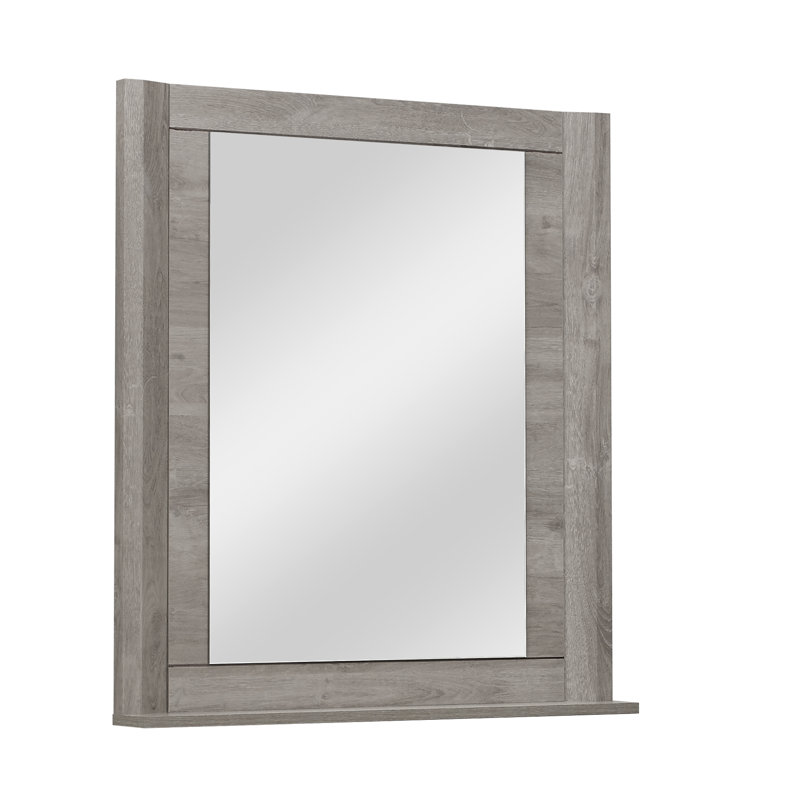 Heinz Wood Flat Wall Mirror, Grey