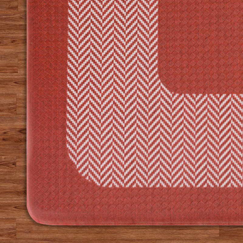  Tapis de cuisine Hettie Herringbone, Rouge