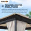 Sunjoy 11 x 13 ft. Gazebo with 2-Tier Hip Canopy Roof, Steel Frame Soft top Gazebo with Curtain and Mosquito Netting-47916314