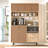 Colesen Modern Multi-Purpose Cabinet, Oak & Tile Red, 47.2 x 70.9 x 14.0 inches | 100% Melamine Coated Particle Board, Thickness: 0.7 inches | Metal Legs, Wall-Mountable, Numerous Shelves | Stylish Storage Solution for Home & Office-110441321