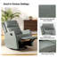 Fauteuil inclinable manuel berçant pivotant de 26,5 po de largeur avec base en métal Giselle-809742182