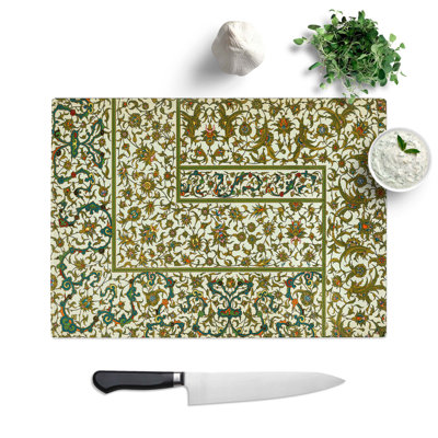 Glass indo-Persian Pattern With Flowers by Albert Racinet Chopping Board