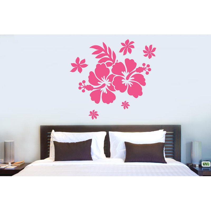 Hibiscus Flower Wall Sticker, Pink