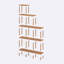 Tablette de rangement en bois massif Lincoln, support de bibliothèque ouvert pour le salon et l'espace de travail