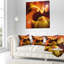 Motif fractal jaune chaud et rouge - coussin imprimé abstrait-29892494-29892497