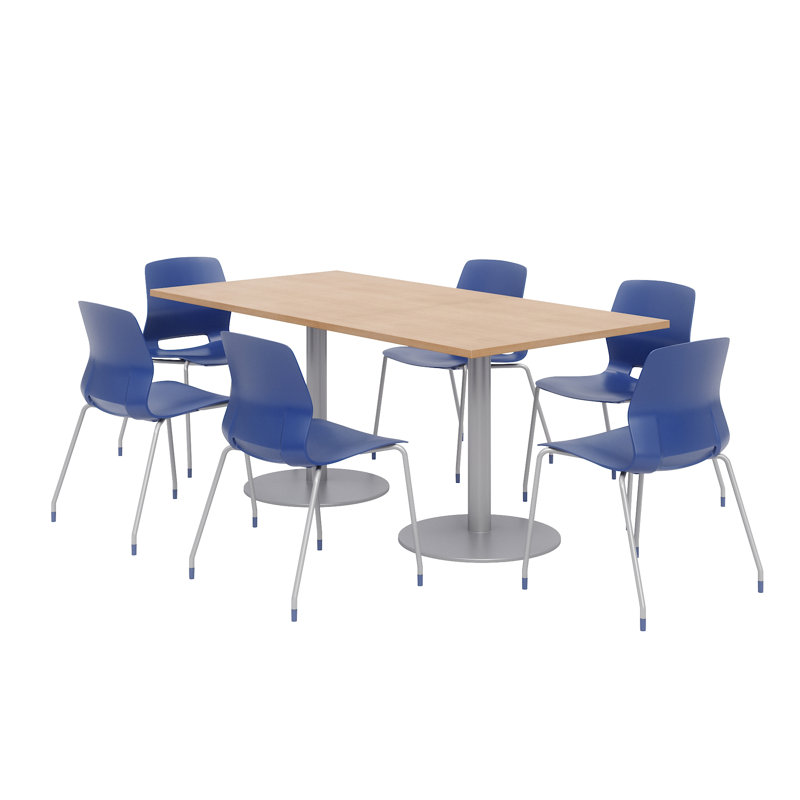 Ensemble de table de salle à manger rectangulaire 72 "et chaise, Érable, Marine