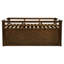 Lit simple avec lit gigogne brun moyen, fabrication en bois de pin, deux tiroirs de rangement, garde-corps et matelas - prêt à installer pour lit gigogne brun, structure, organisation des tiroirs, ensemble de lattes A