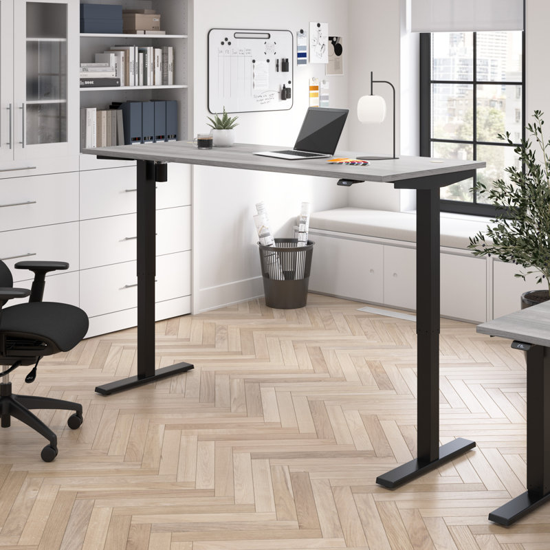 Move 40 Series Electric Height Adjustable Standing Desk, 72" W x 30" D, Platinum Gray