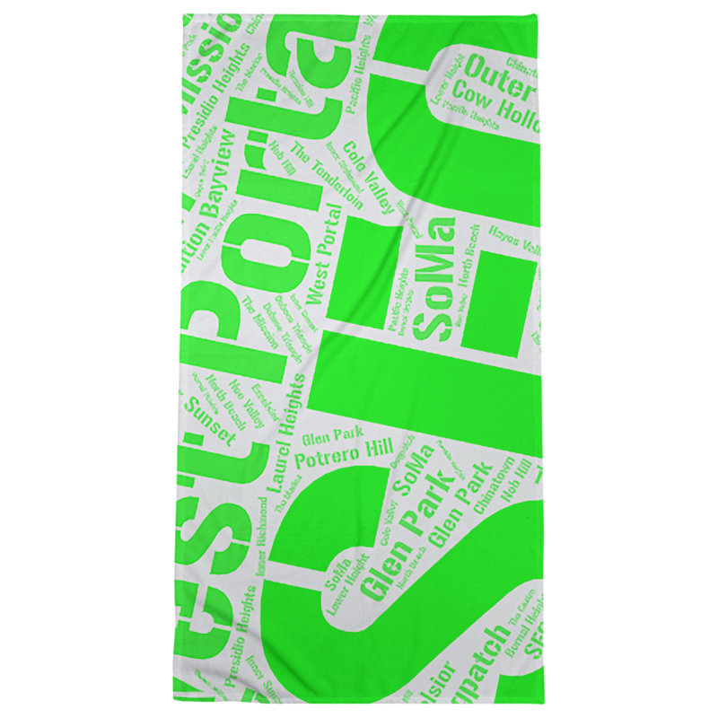 Bath Towel, San Francisco, Green, Microfiber
