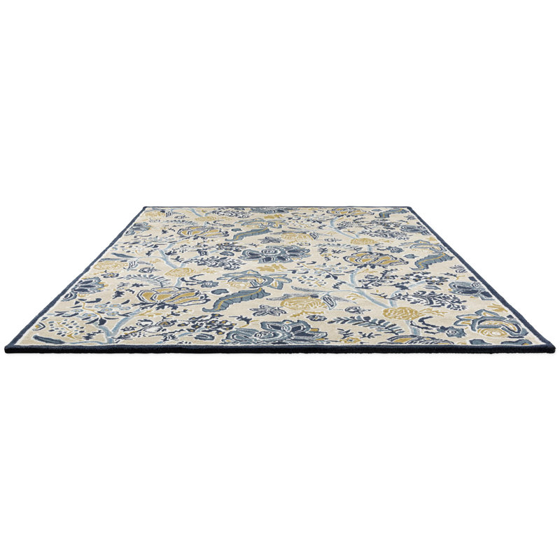 Hand Tufted Floral Area Rug, Rectangle 5'7" x 7'10"