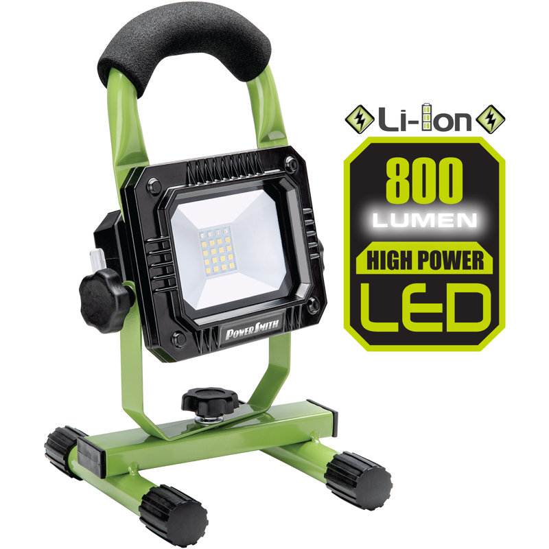 PowerSmith 800 Lumen Rechargeable Lithium-Ion Cordless LED Work Metal Base Stand and Emergency