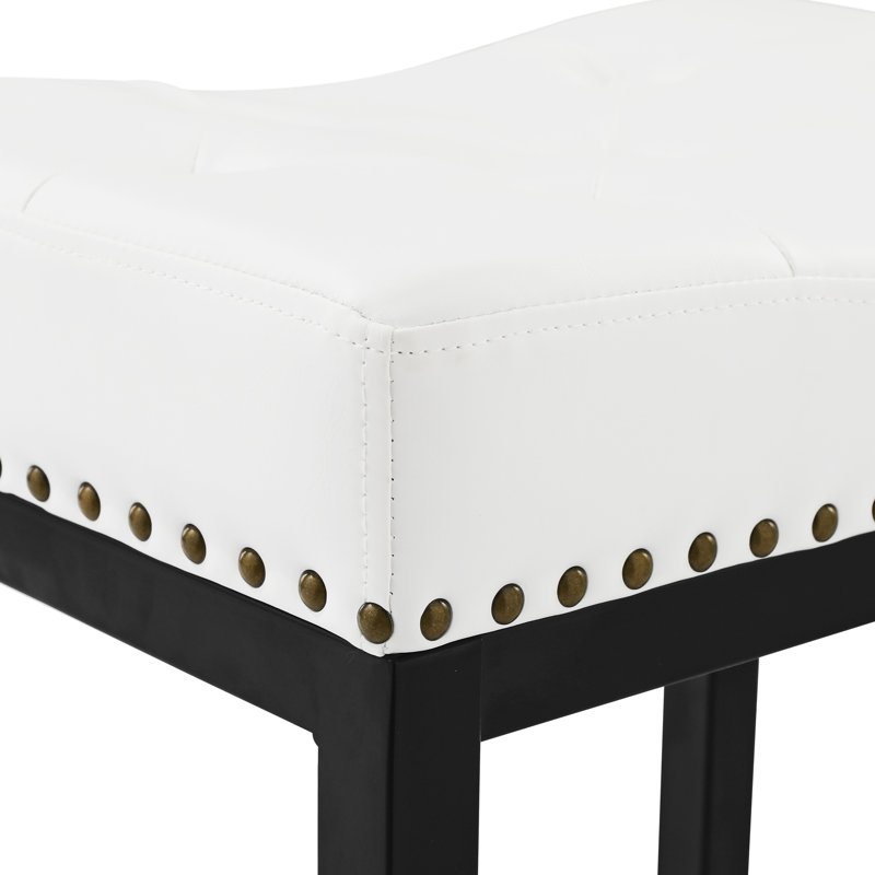 Tabouret de comptoir court 24 po Mirandy, Blanc