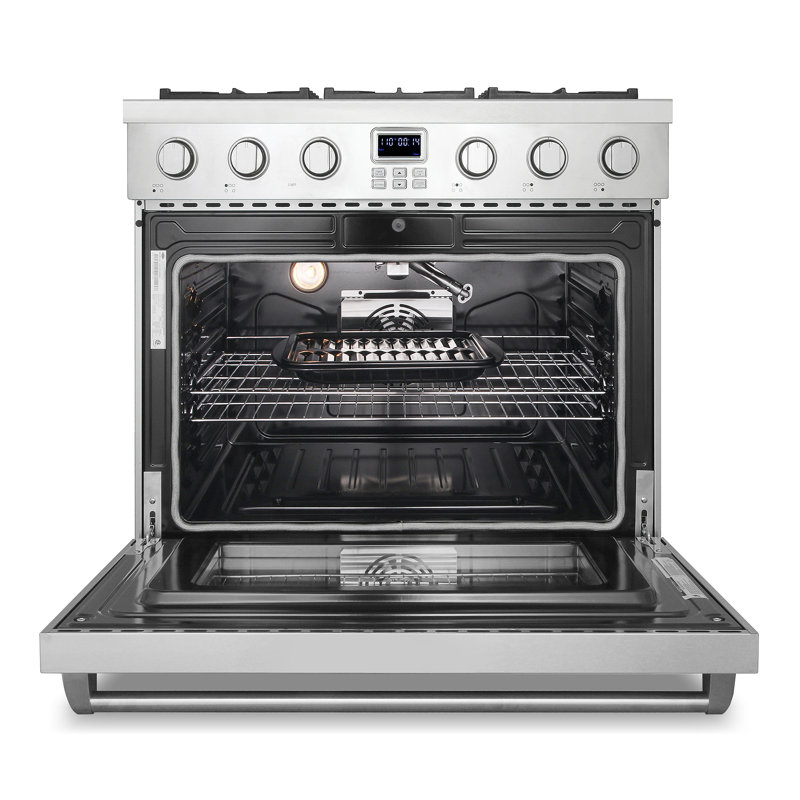 36" Stainless Steel Freestanding Gas Range with Convection Oven