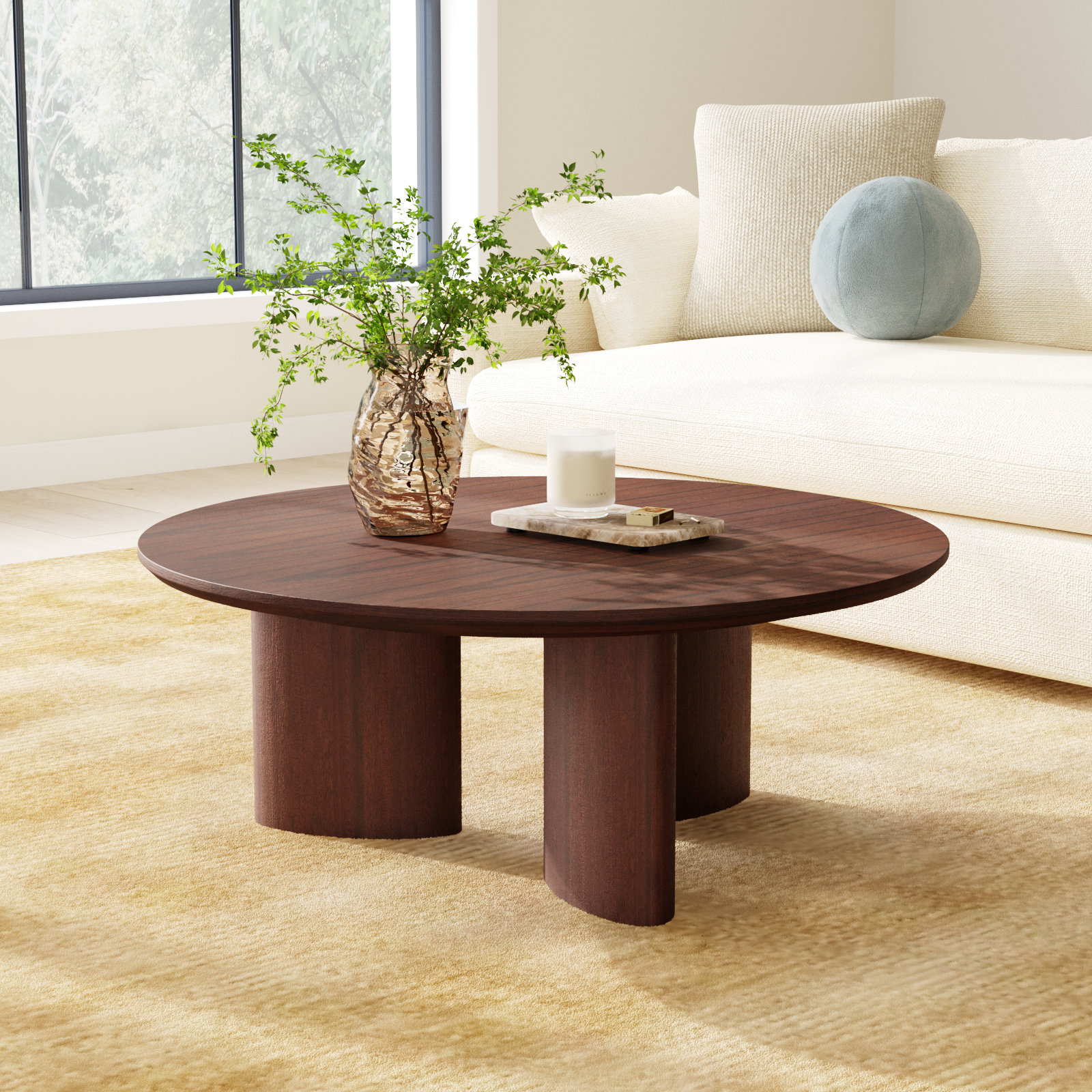 Caya 38" Coffee Table, Walnut