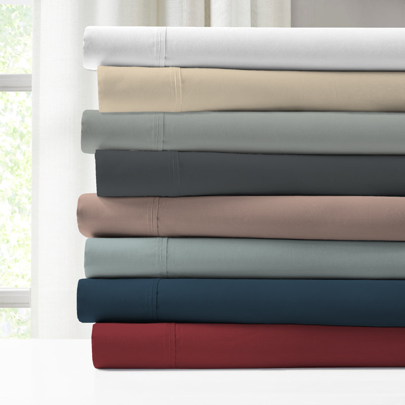 Soft & Silky Cotton Rayon Sheet Set, Full/Double, Light Gray