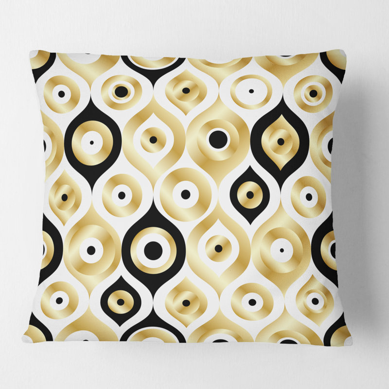 Coussin Golden Golden Deco Luxury Geometrics - Mid-Century, 16 po x 1 po