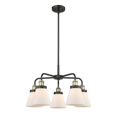 Cone 5 Light Stem Hung Chandelier