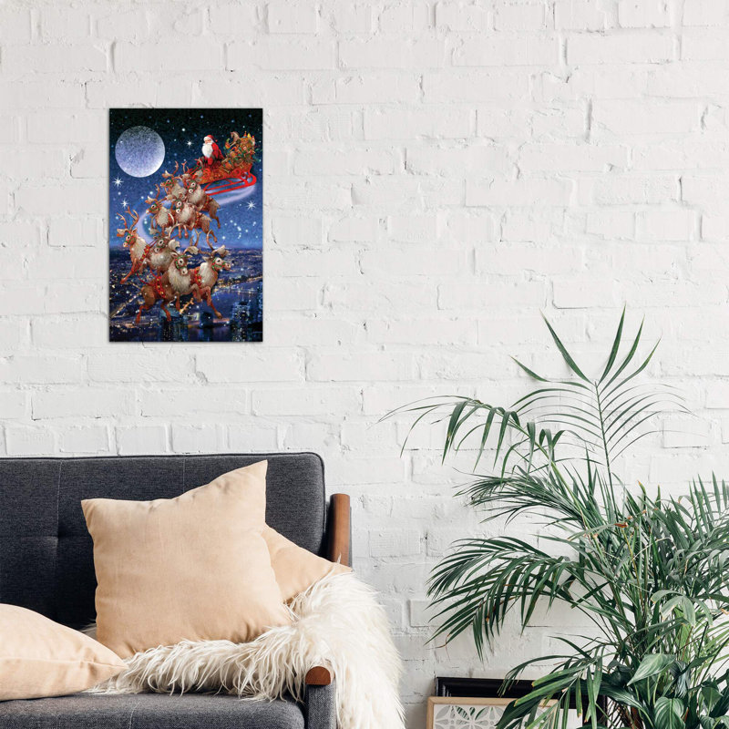 Santa's Sleighride - Print on Canvas, 101.6 cm H x 66.04 cm W x 1.91 cm D, No Frame