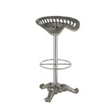Cole And Grey Metal Weathered Antique Cast Iron Scroll Bar Stool With Cutout Textured Seat And Footrest