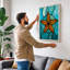 Starfish in Motion Coastal - Wrapped Canvas-1878828693-1878828682