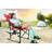 Camping Directors Folding Chair - Heavy Duty Portable With Side Table For Backyard Red Oversized Lawn-1200001479