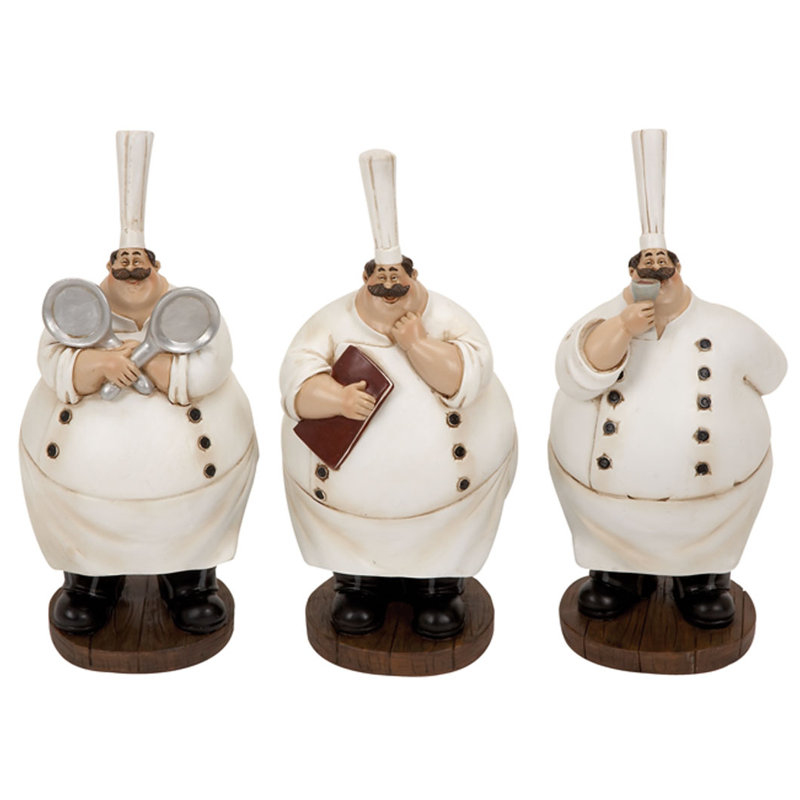 Ensemble de 3 figurines en chef Jadeown
