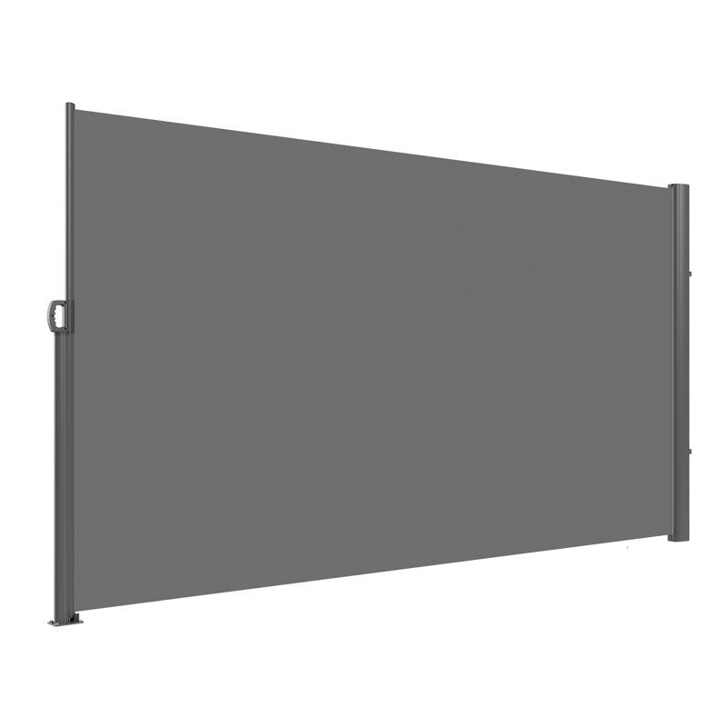 VEVOR 118'' W Metal Cover Retractable Side Awning, Black, 70.8" H x 118" W x 2" D