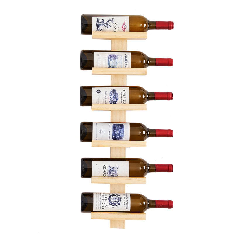 Support à vin en bois massif, Naturel