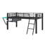 Lit mezzanine avec bureau Gaming, DEL