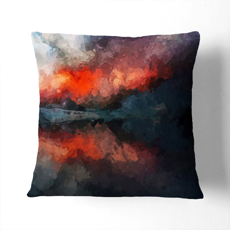 Abstract Square Throw Cushion, Black, 40cm H x 40cm W x 15cm D