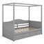 Lit à baldaquin simple avec 2 tiroirs, structure de lit de jour en bois, canapé-lit, structure de lit plateforme pour enfants, adolescents, adultes-446256364