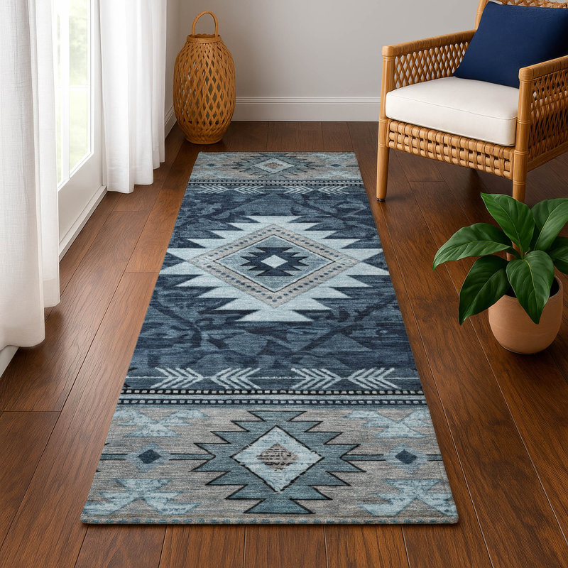Premium Machine Washable Lucchesi AMF1754 Tribal Rug, Runner 2'3" x 7'6"