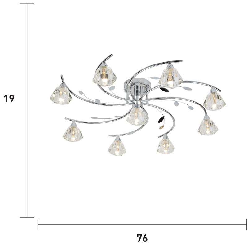 Alan Semi Flush Mount, Chrome
