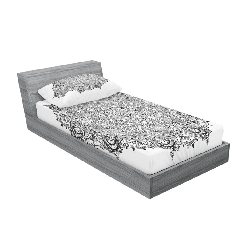 Ensemble de draps en dentelle, Taie d'oreiller pour lit simple TG, Noir