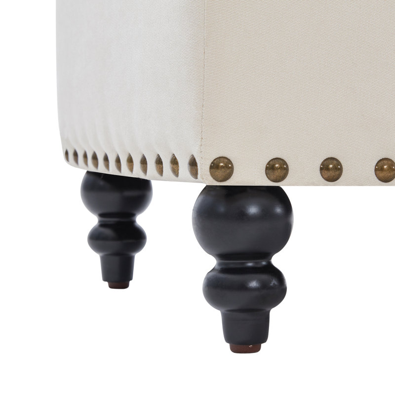 Ashtin 50.4'' Wide Tufted Rectangle Storage Ottoman, Cream-Tray Polyester