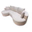 Ensemble de canapé modulaire courbé 2 pièces avec coussins, mobilier de salon ergonomique minimaliste, sièges modernes, sans assemblage, canapé et méridienne, beige-466087157