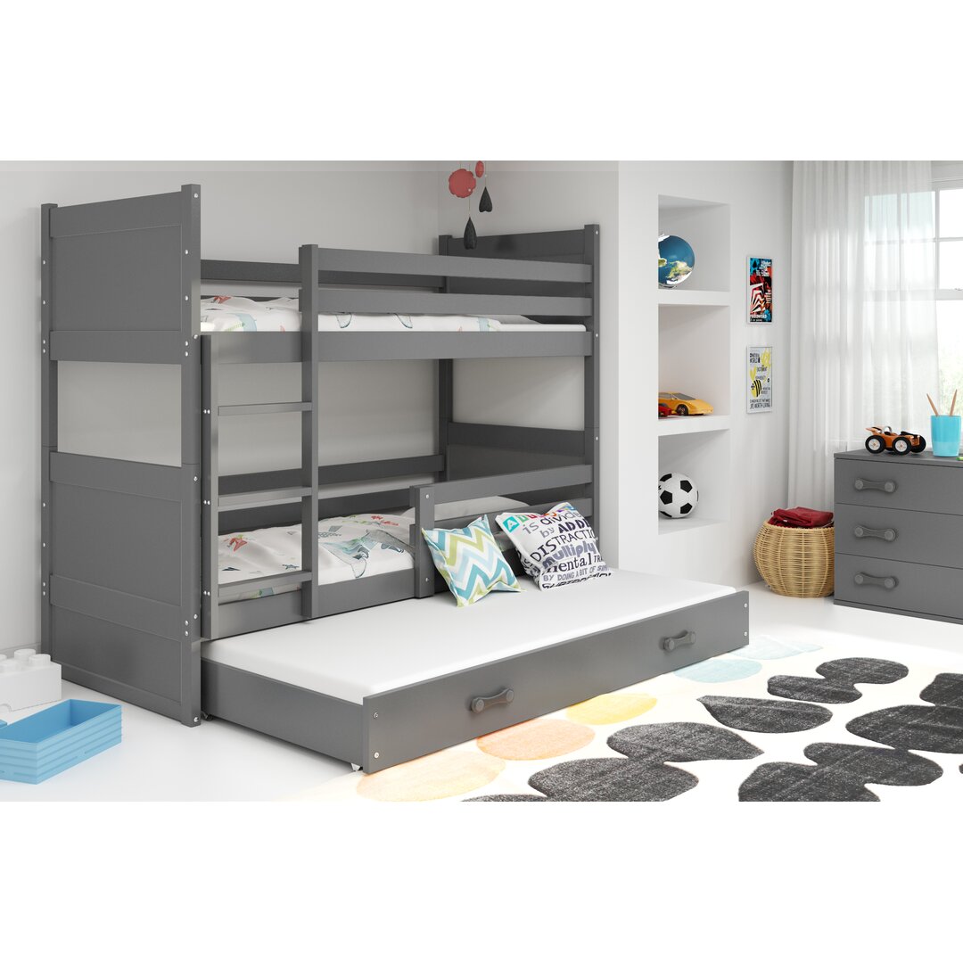 Kinderbett Yoselin mit Ausziehbett mit Schublade, 80 x 190 cm