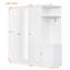 Armoire 4 portes avec tablettes, tiroirs et miroir pleine grandeur-1774897582