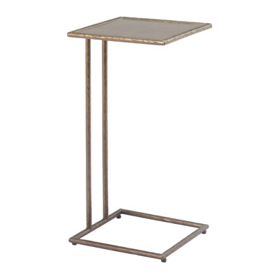 25" Bronze Steel Pedestal End Table