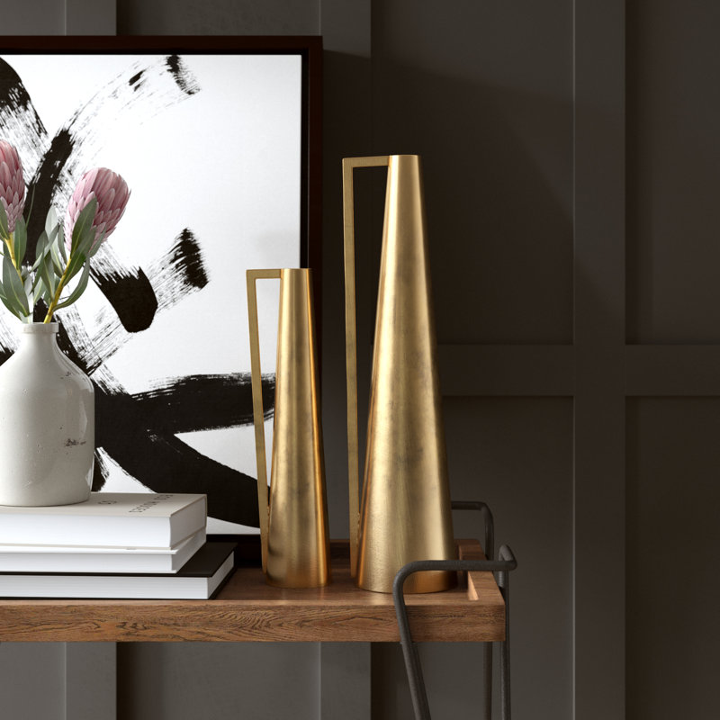Fratar Iron Floor Vase, Gold