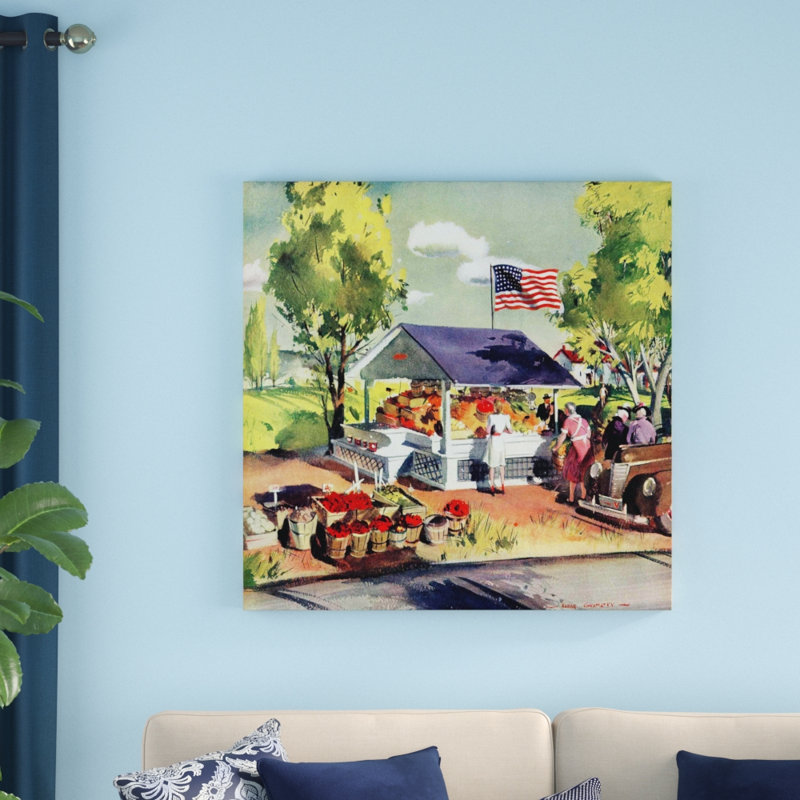 " Farmers Market " Painting Print, 40" H x 40" W