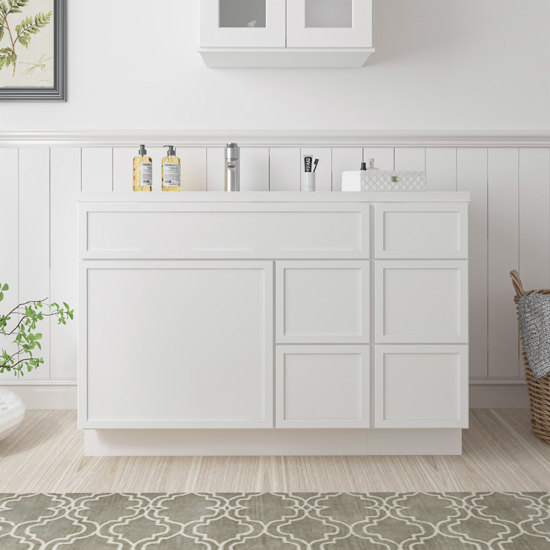 Base de meuble-lavabo simple 48 po seulement, Blanc