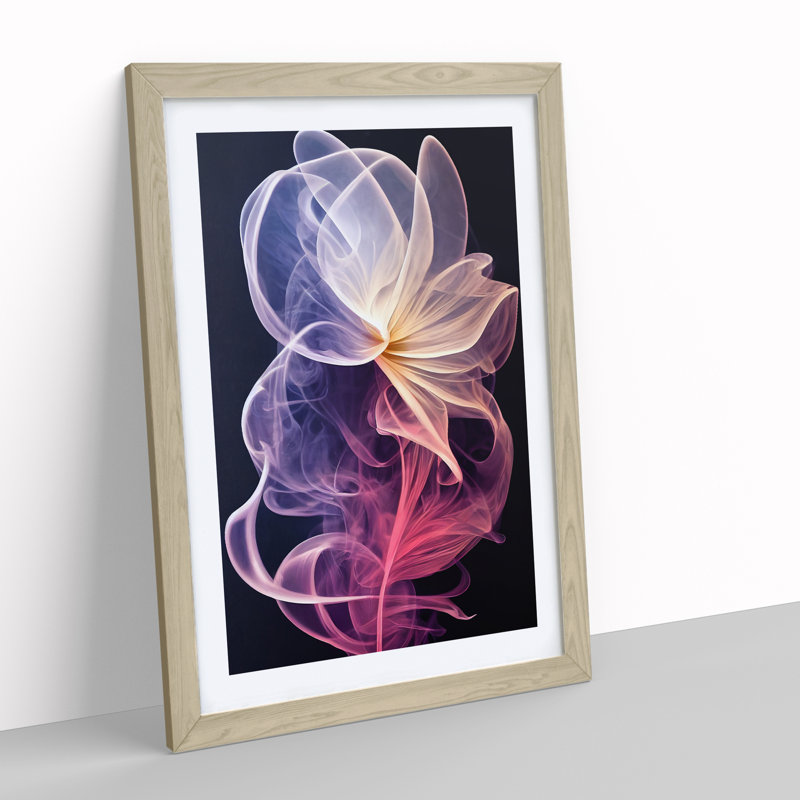 Flower Abstract No.2 - Wall Art, 46cm H x 34cm W x 2cm D, Oak Framed