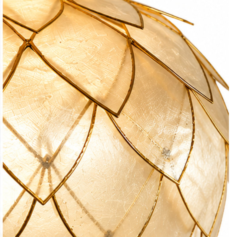 25 Shell Novelty Pendant Shade, Gold