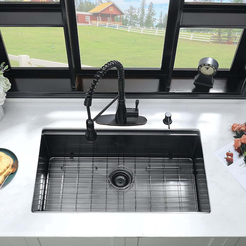 32" L X 19" W Undermount Kitchen Sink With Accessories, Workstation design
