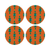 Gem Emeralds Vegan Leather Round Pebble Placemat