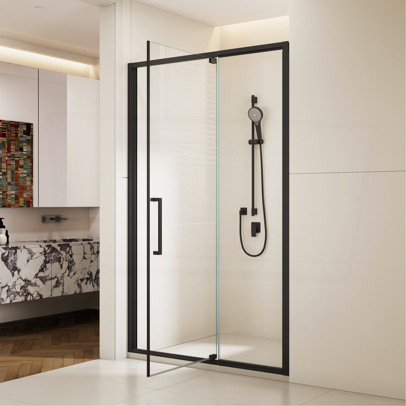 44-48" W X 76" H Scalable Adjustable Frame Shower Door With 1/4"(6Mm) Clear SGCC Tempered Glass