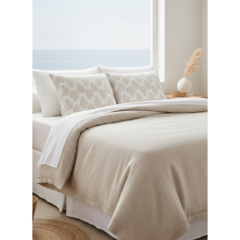 Printed Pillows Linen Pillow Cover & Insert, Beige, Rectangle 20" H x 30" W, Pillow Cover Only - No Insert